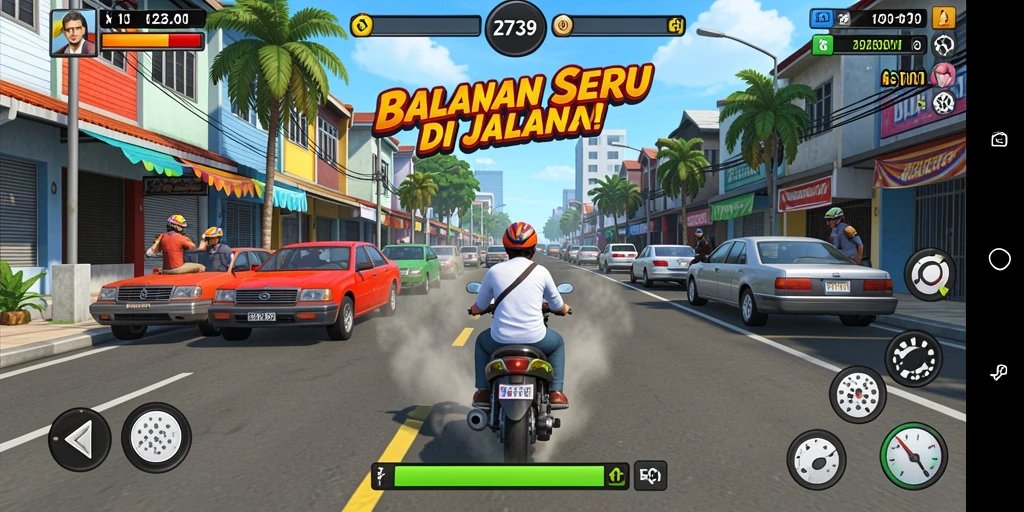 Screenshot dari gameplay balapan seru di 2739.
