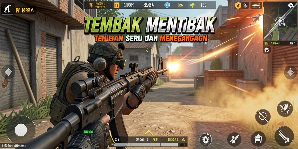 Tampilan gameplay seru dari 898A dalam aksi tembak-menembak.