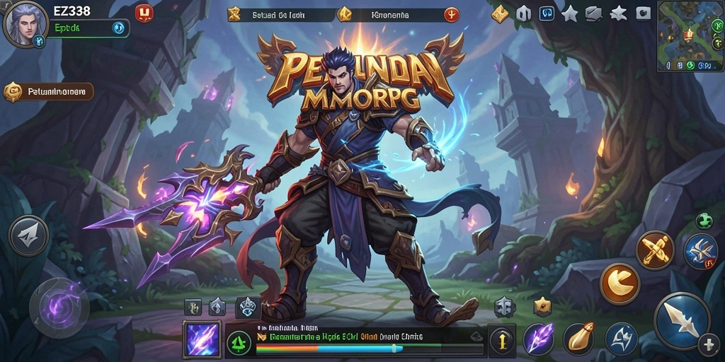 Tangkapan layar gameplay EZ338 yang menampilkan aksi seru di dunia MMORPG.