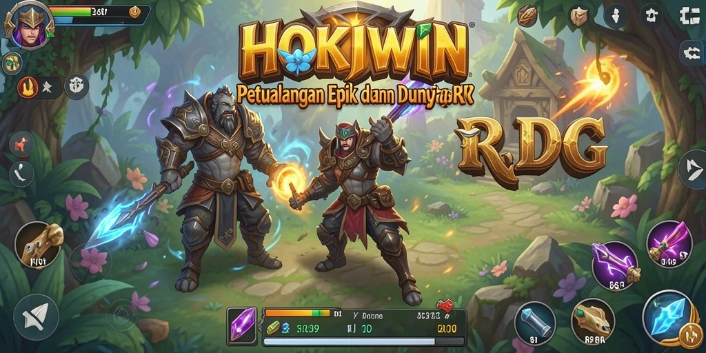 Tampilan gameplay RPG HOKIWIN yang menakjubkan dan imersif.