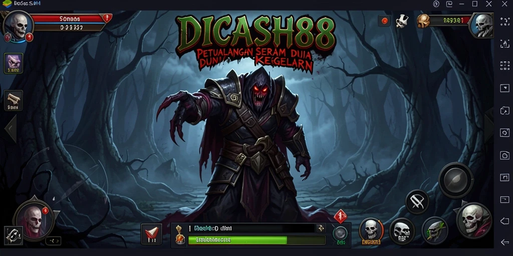 Screenshot gameplay IDCASH88 menampilkan kegelapan dan ketegangan yang menakutkan.