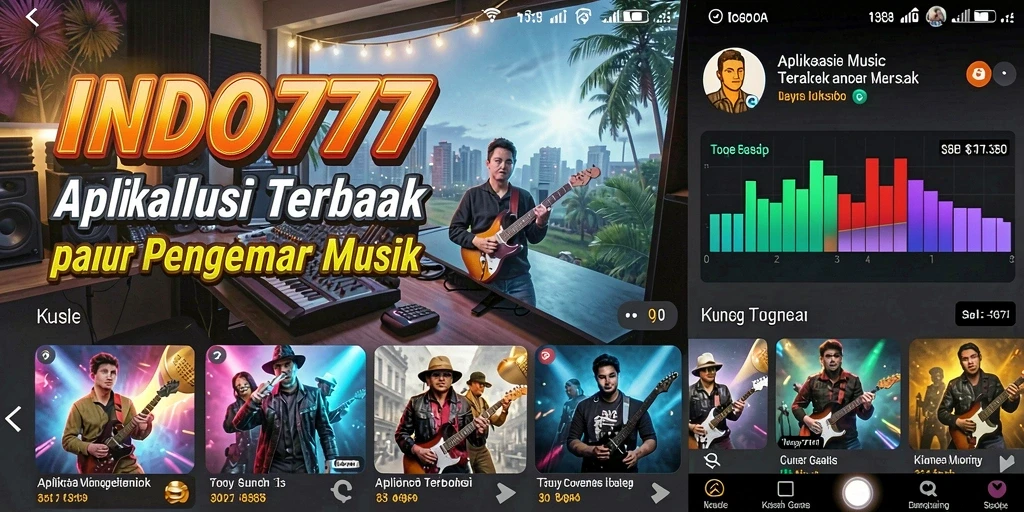 Tampilan antarmuka INDO777 saat memainkan lagu favorit.