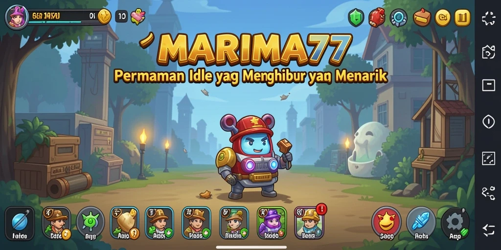 Tangkapan layar utama MARIMA77 menampilkan gameplay Idle yang menarik dan menghibur.