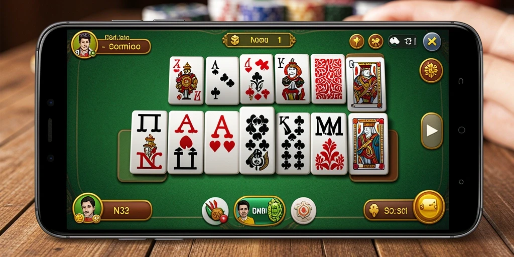 Tampilan menarik gameplay domino yang seru dan interaktif.