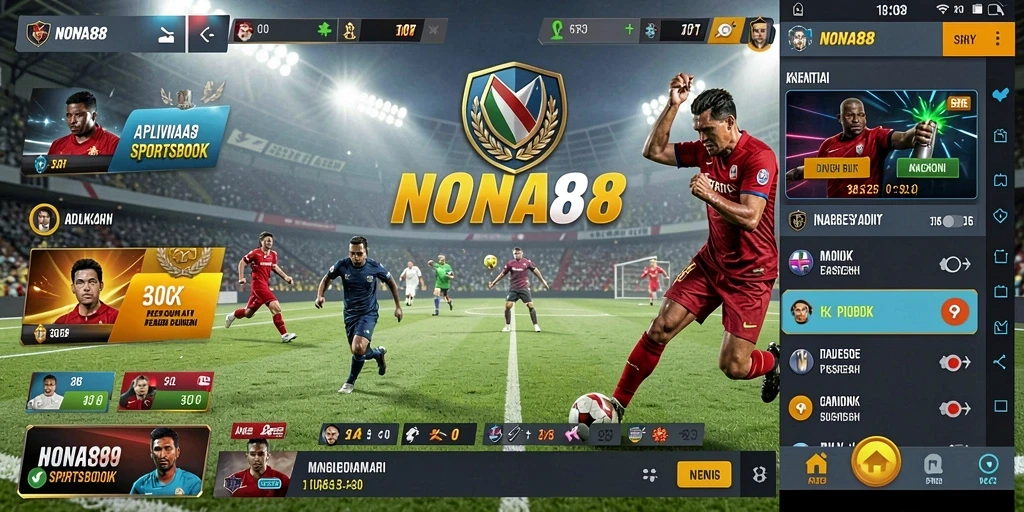 Tampilan utama NONA88 dengan fitur sportsbook yang menarik.