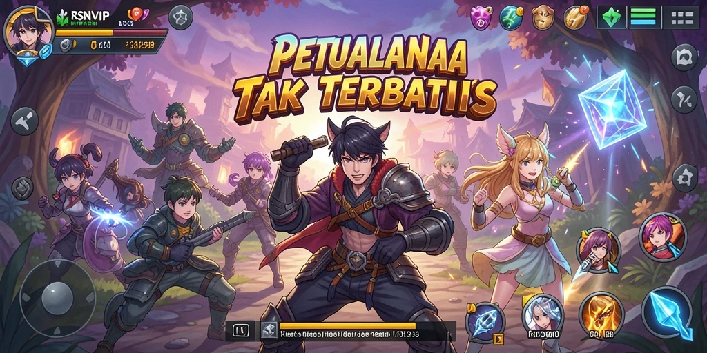 Tampilan gameplay menakjubkan dari RSNVIP di dunia anime.