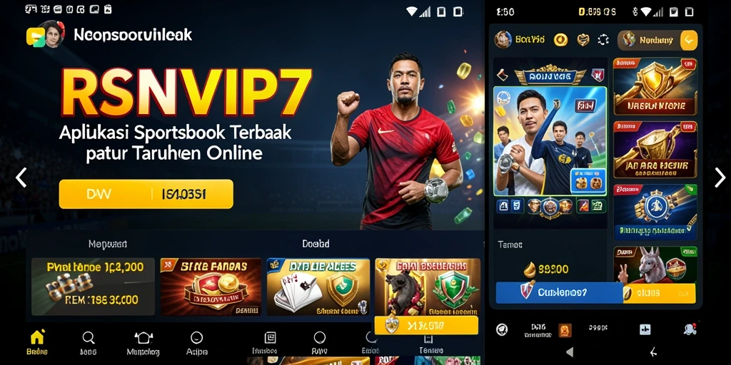 Tampilan screenshot utama RSNVIP7 yang menunjukkan berbagai opsi taruhan olahraga.