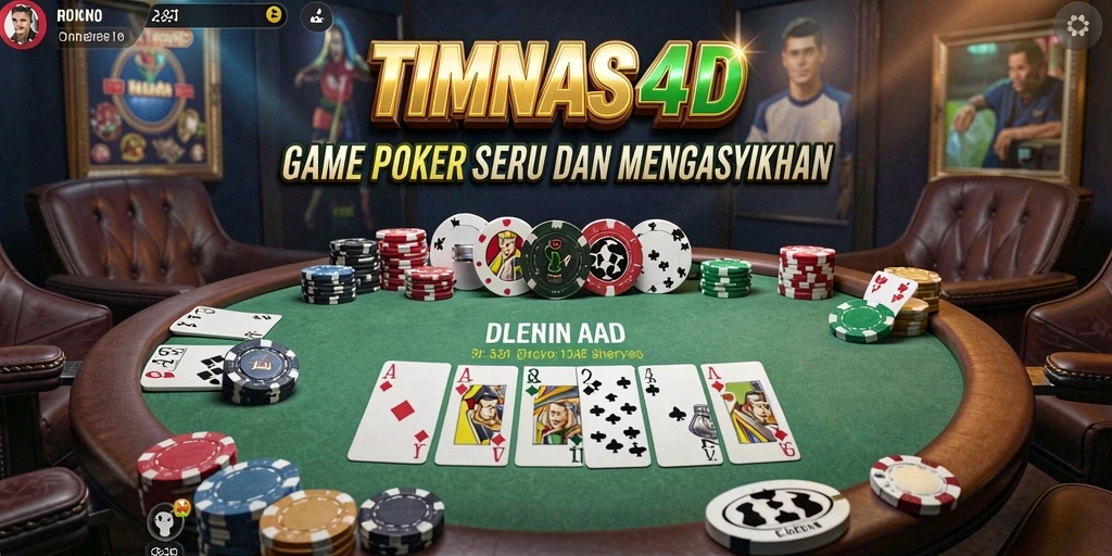 Screenshot TIMNAS4D menampilkan gameplay Poker yang mengasyikkan.