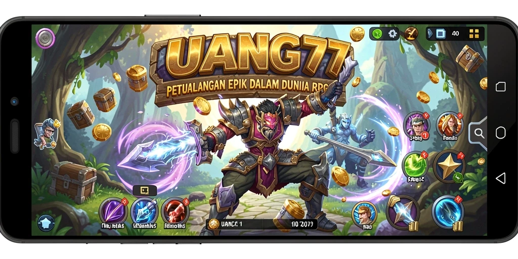 Screenshot UANG77 menampilkan aksi seru dalam gameplay RPG.